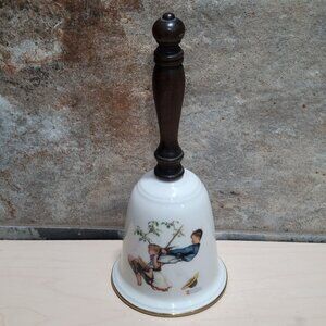 Norman Rockwell Flying High Porcelain Bell Gorham 1980